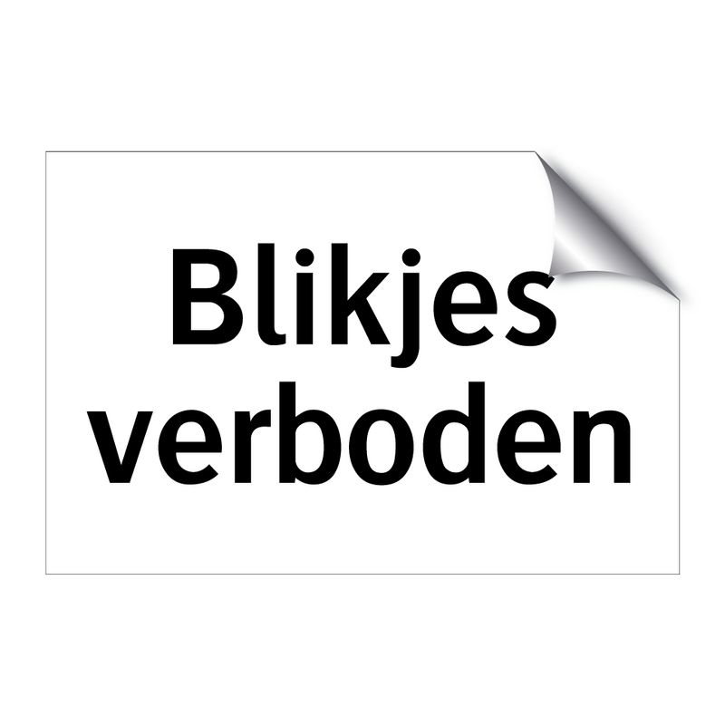 Blikjes verboden