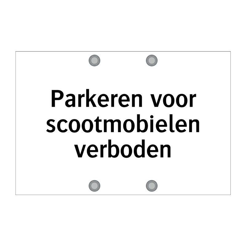 Parkeren voor scootmobielen verboden