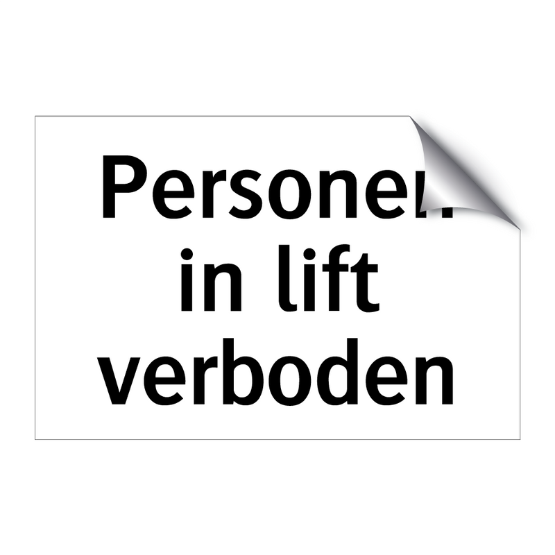 Personen in lift verboden