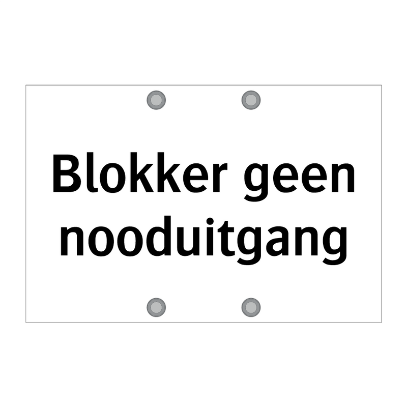 Blokker geen nooduitgang