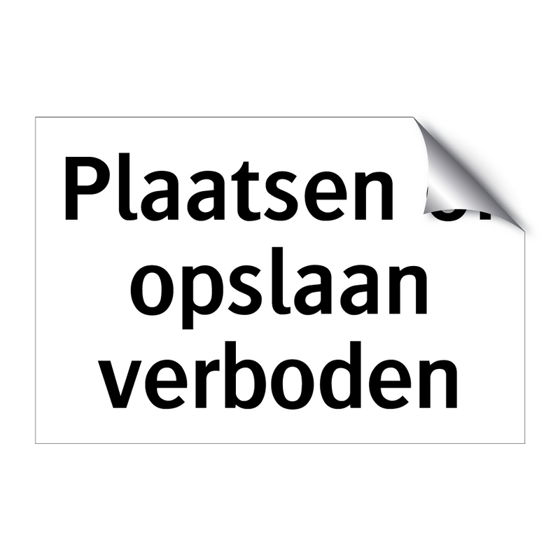 Plaatsen of opslaan verboden