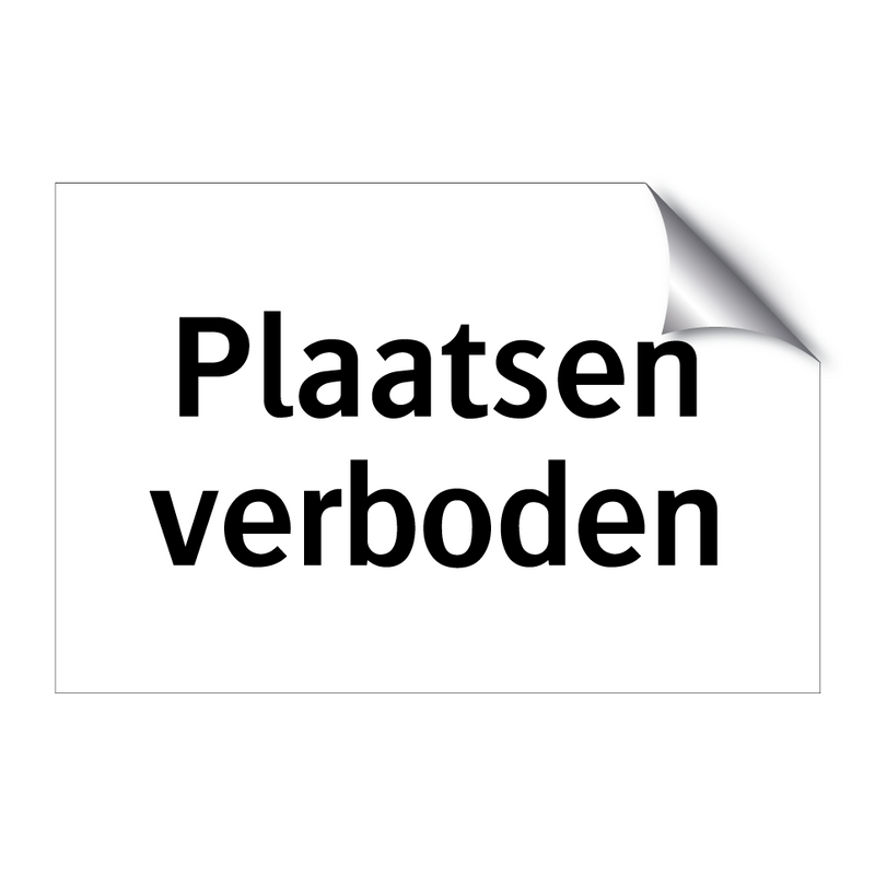 Plaatsen verboden