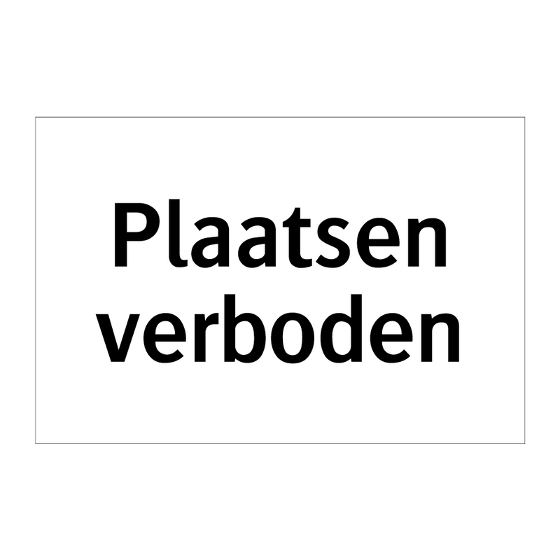 Plaatsen verboden