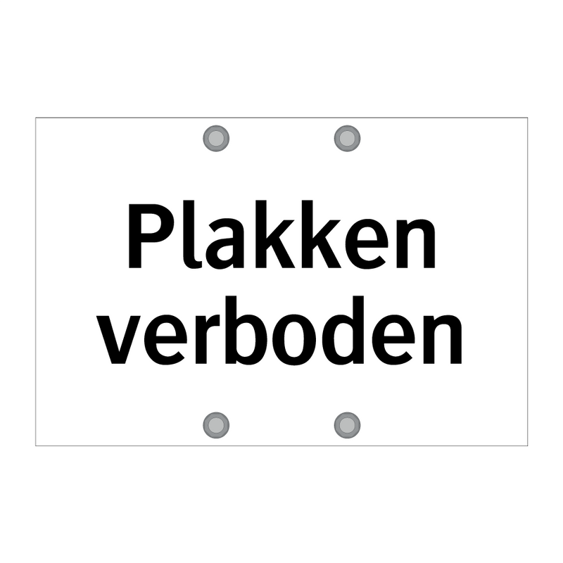 Plakken verboden