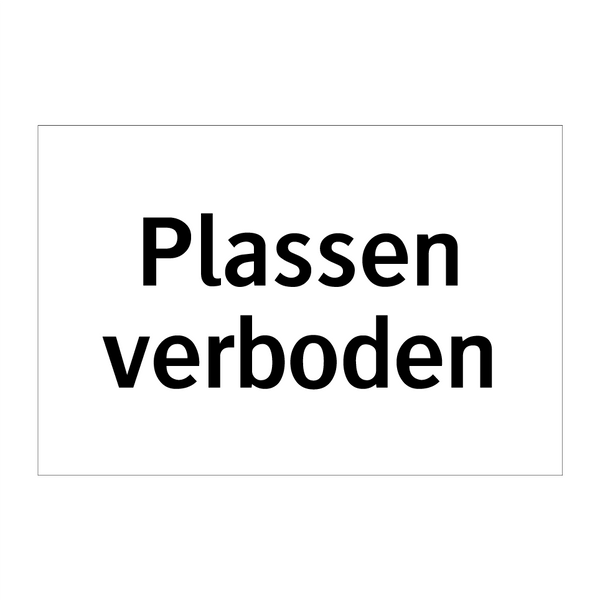 Plassen verboden