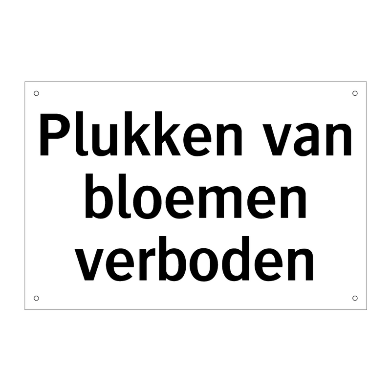 Plukken van bloemen verboden