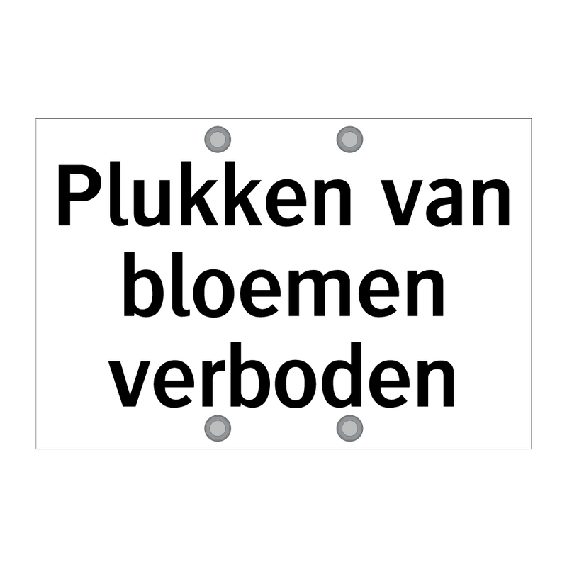 Plukken van bloemen verboden