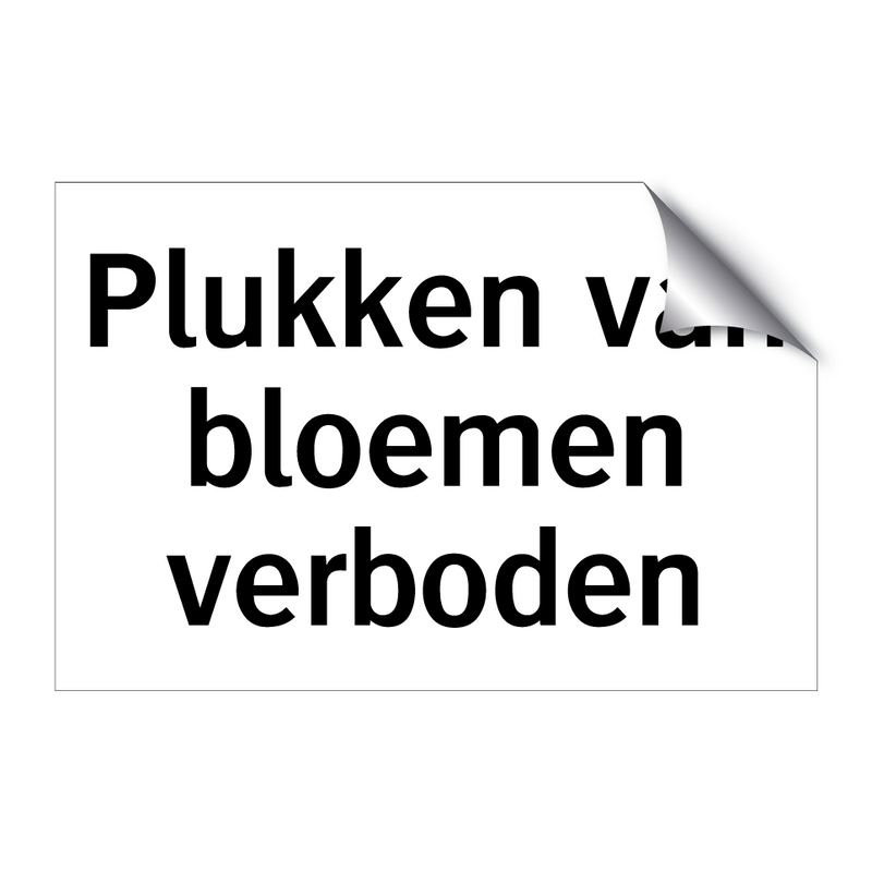 Plukken van bloemen verboden