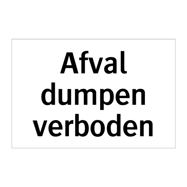 Afval dumpen verboden