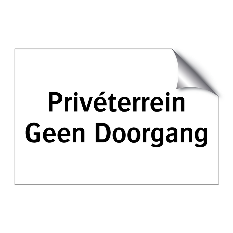 Privéterrein Geen Doorgang