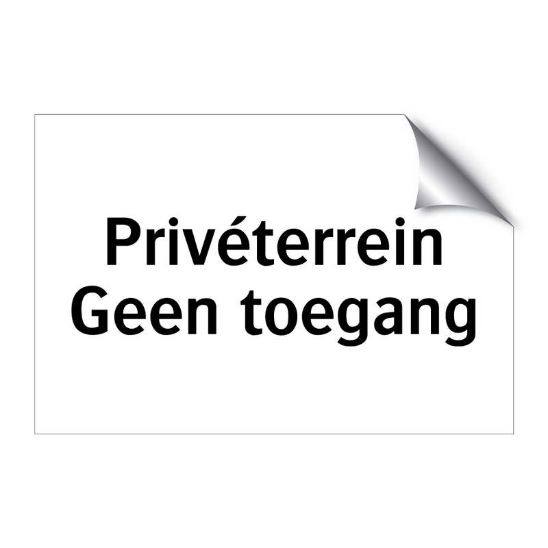 Privéterrein Geen toegang