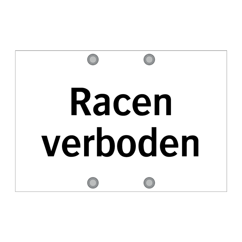 Racen verboden