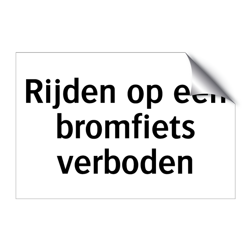 Rijden op een bromfiets verboden