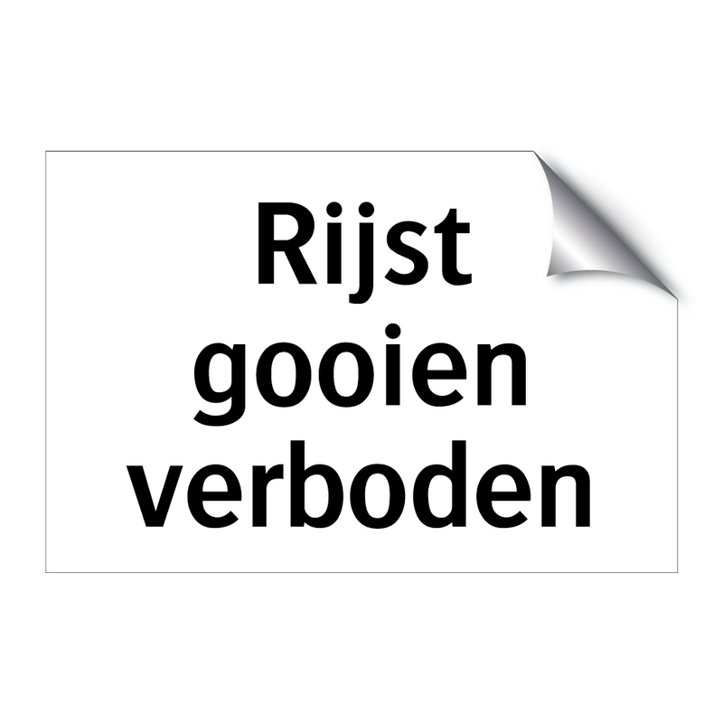 Rijst gooien verboden