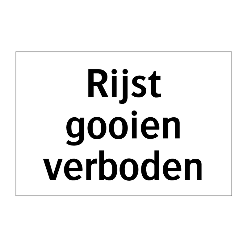 Rijst gooien verboden