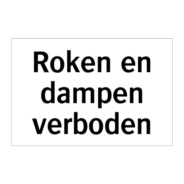 Roken en dampen verboden