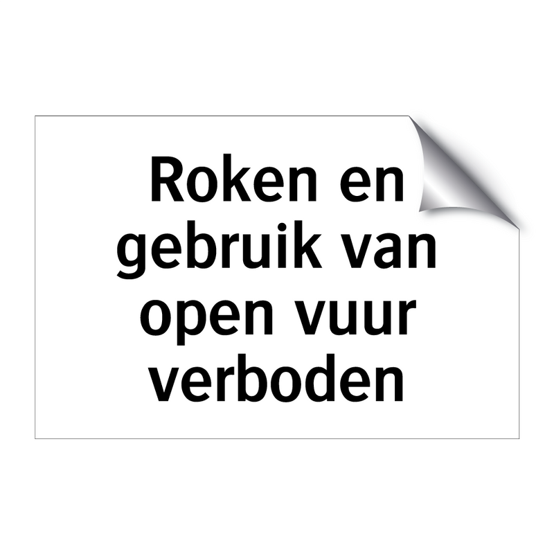 Roken en gebruik van open vuur verboden