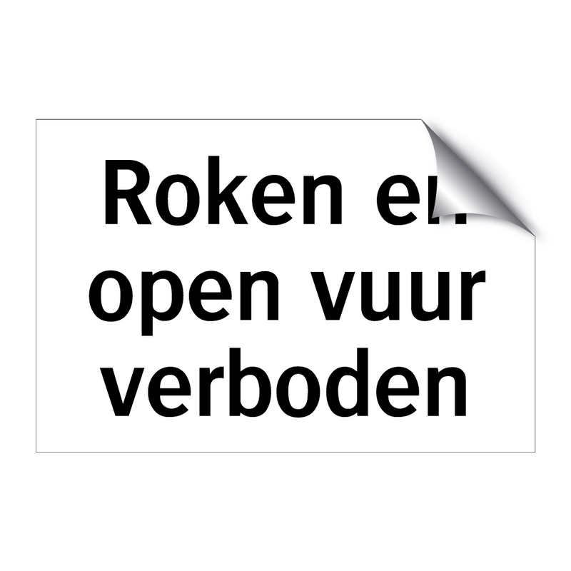 Roken en open vuur verboden