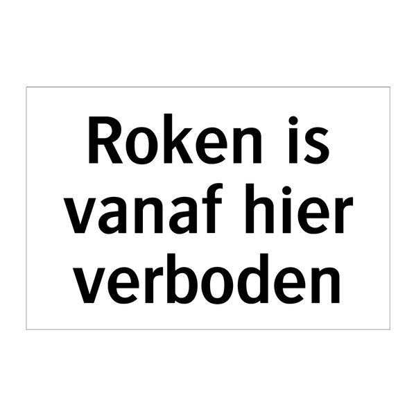 Roken is vanaf hier verboden