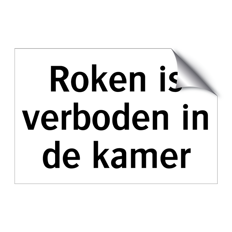 Roken is verboden in de kamer