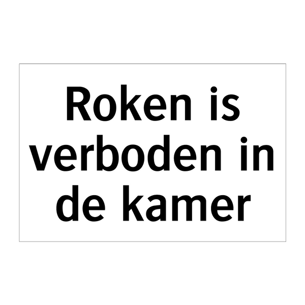 Roken is verboden in de kamer