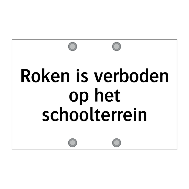 Roken is verboden op het schoolterrein