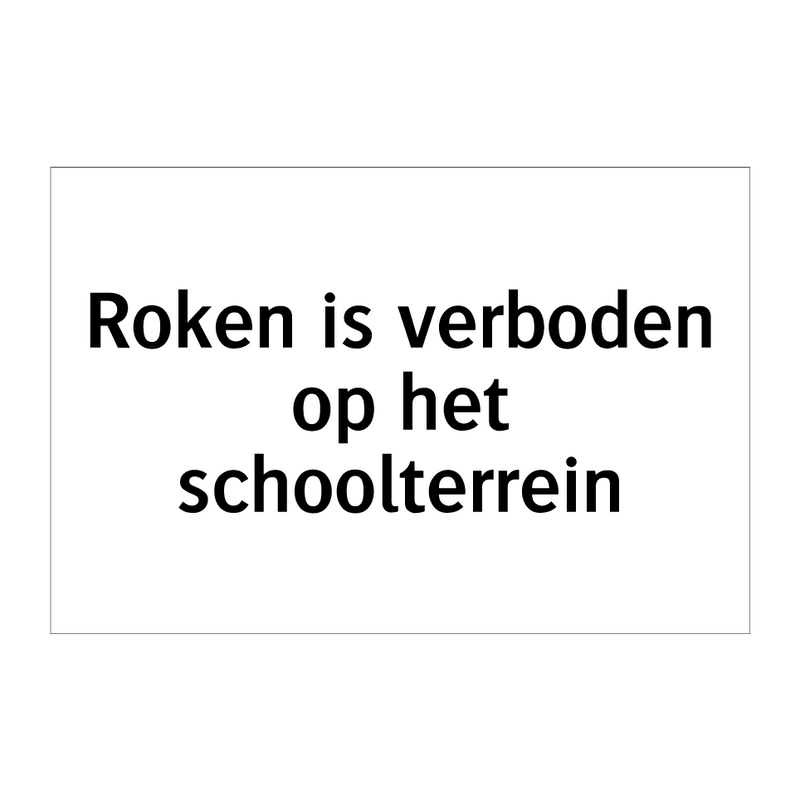 Roken is verboden op het schoolterrein