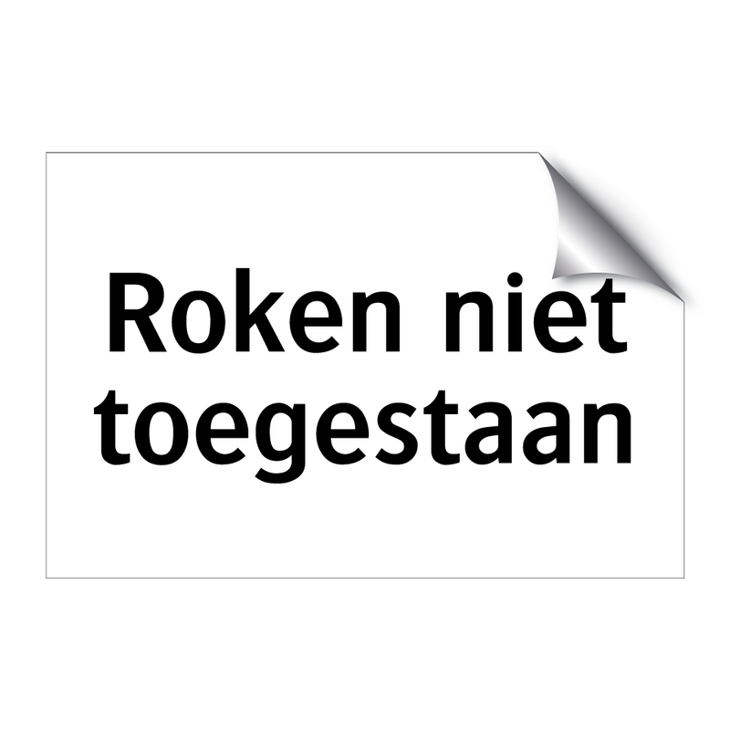 Roken niet toegestaan