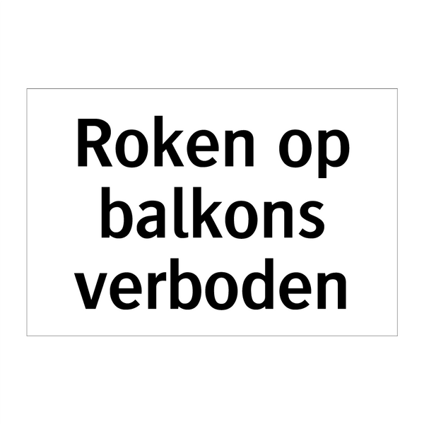 Roken op balkons verboden