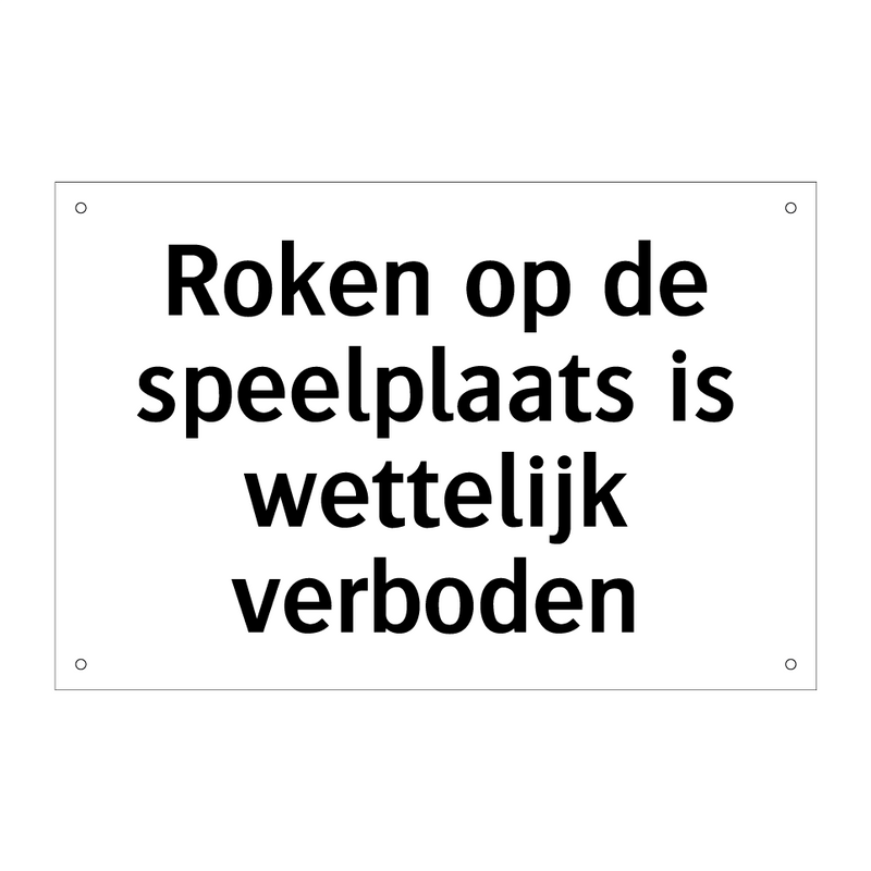 Roken op de speelplaats is wettelijk verboden