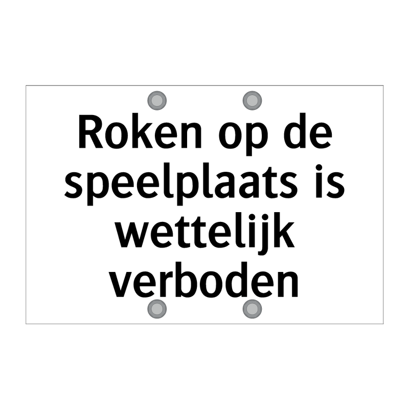 Roken op de speelplaats is wettelijk verboden