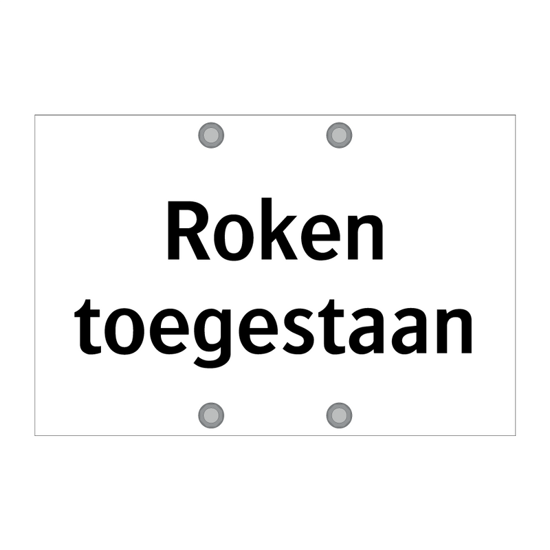 Roken toegestaan