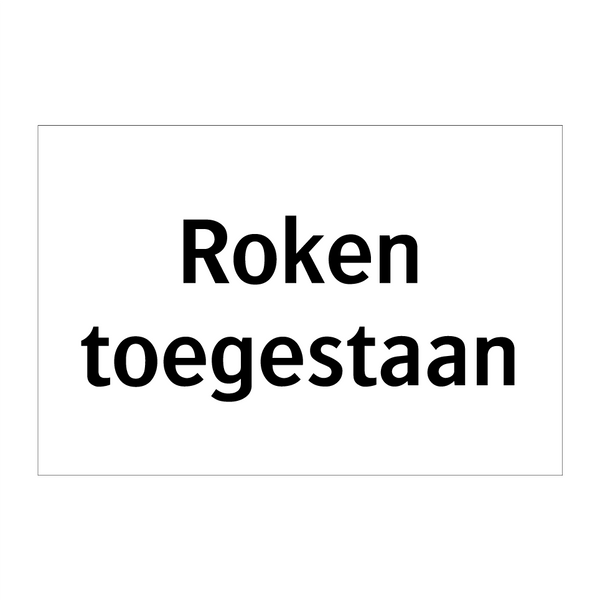 Roken toegestaan