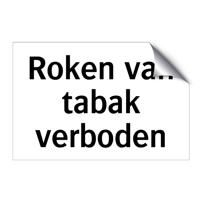 Roken van tabak verboden