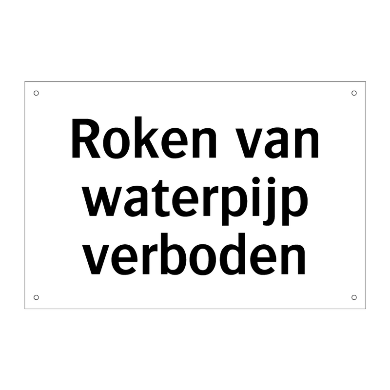 Roken van waterpijp verboden