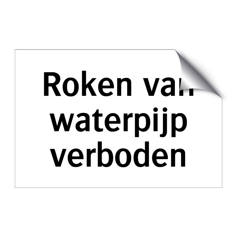 Roken van waterpijp verboden