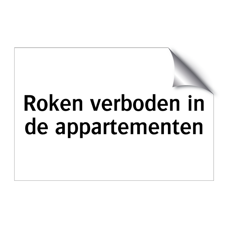 Roken verboden in de appartementen