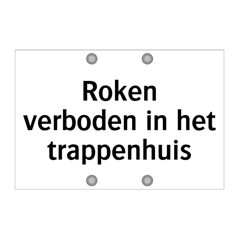 Roken verboden in het trappenhuis