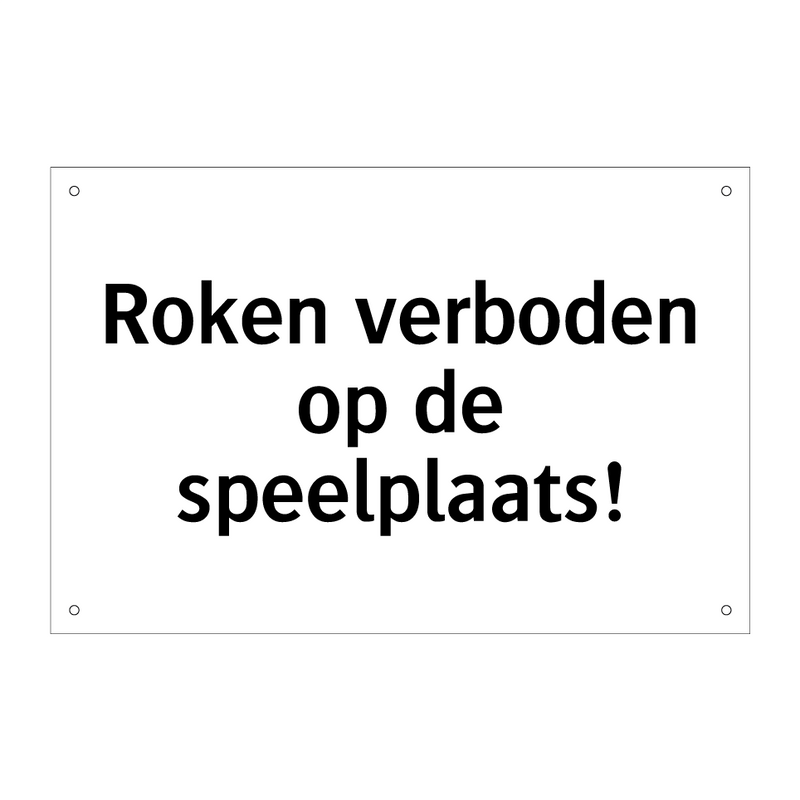 Roken verboden op de speelplaats