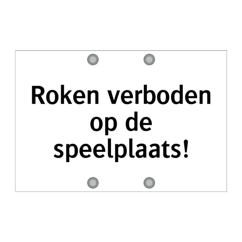 Roken verboden op de speelplaats