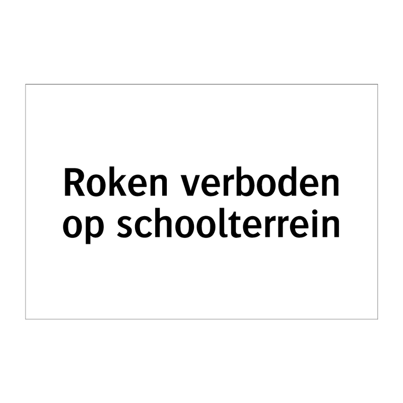 Roken verboden op schoolterrein