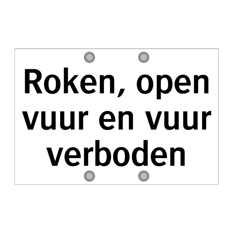 Roken, open vuur en vuur verboden