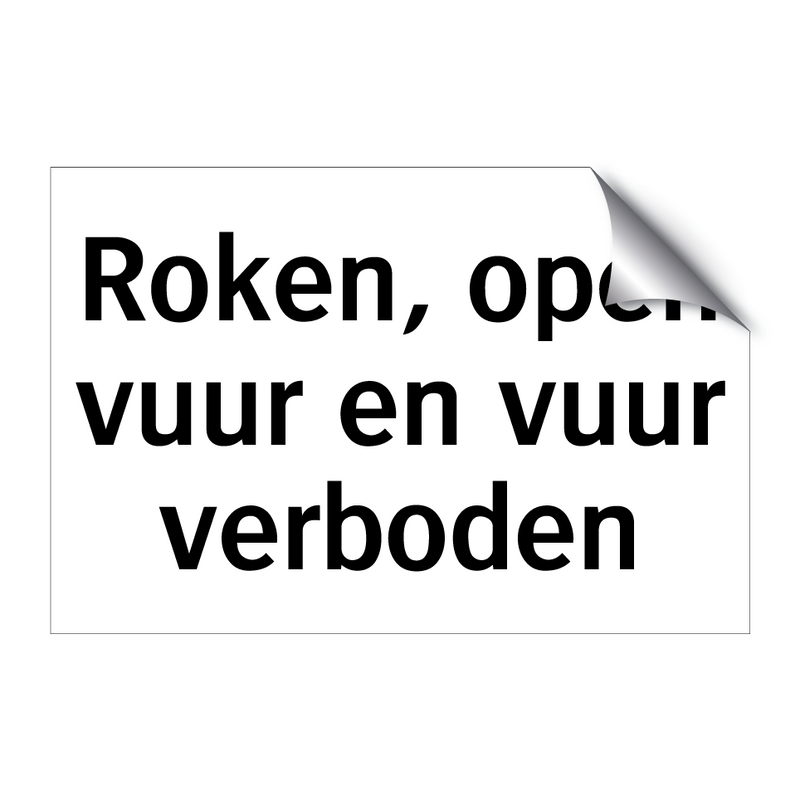 Roken, open vuur en vuur verboden