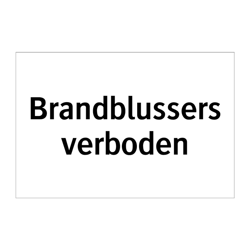 Brandblussers verboden