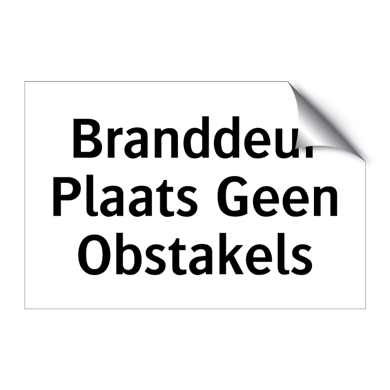 Branddeur Plaats Geen Obstakels