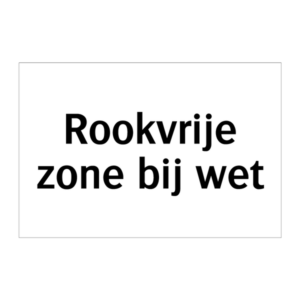 Rookvrije zone bij wet