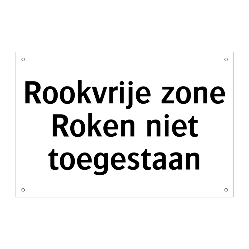 Rookvrije zone Roken niet toegestaan