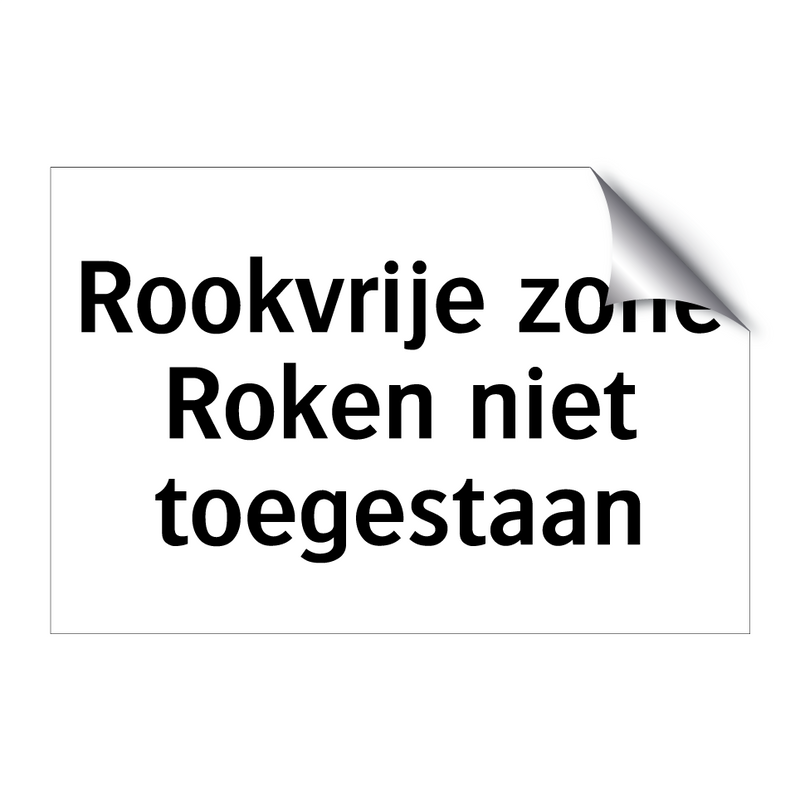 Rookvrije zone Roken niet toegestaan