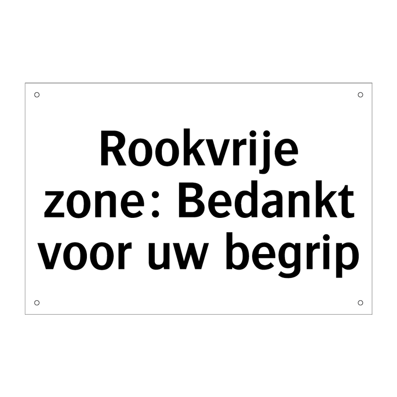 Rookvrije zone: Bedankt voor uw begrip