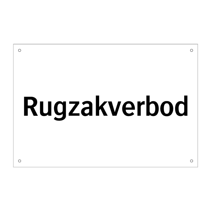 Rugzakverbod